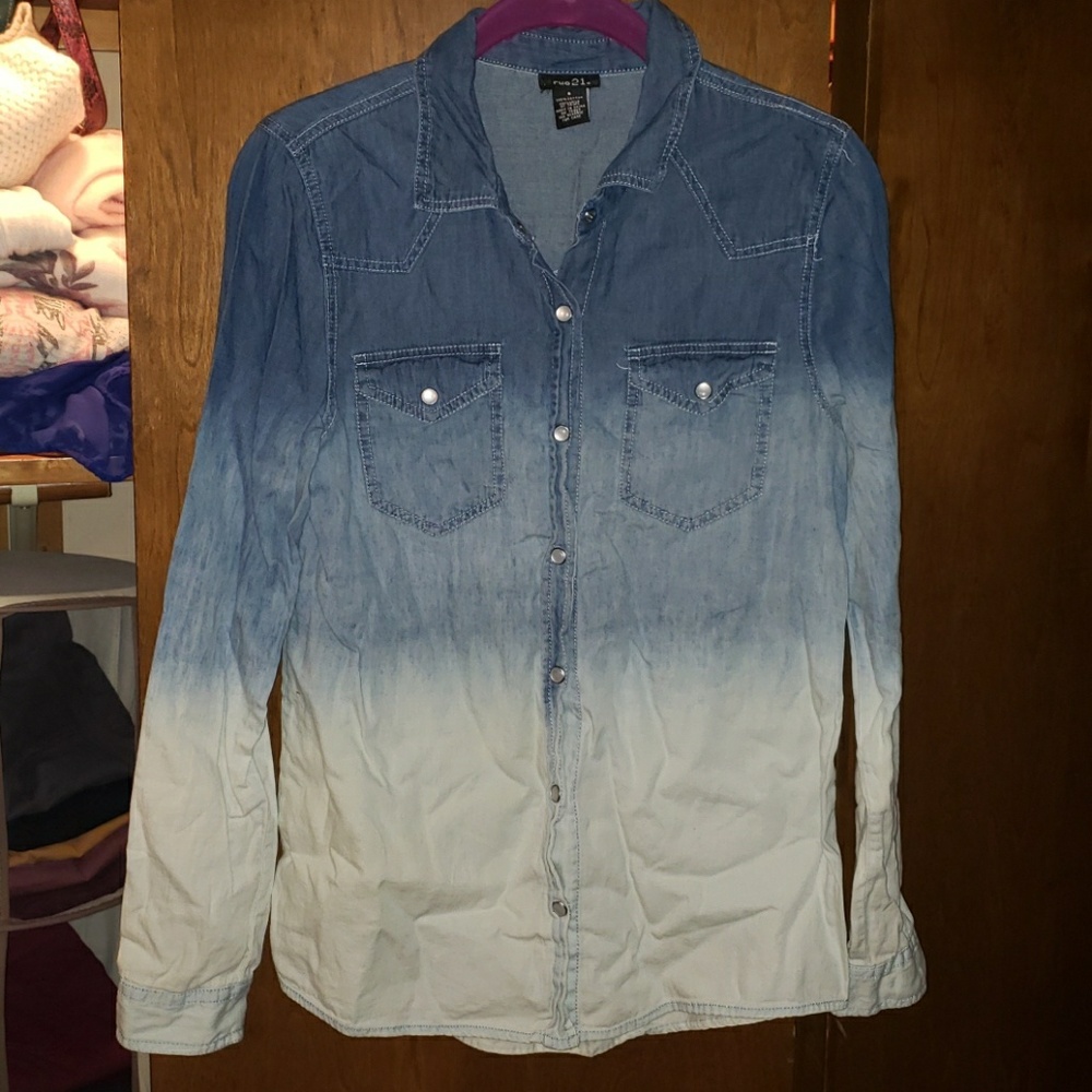 Ombre Jean button down shirt